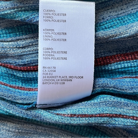 Ecoté Urban Outfitters Blue Striped Midi Dress Boho Beachy Ballet Wrap Straps 0 - Picture 9 of 16